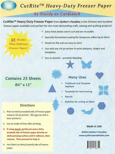 How to Use Cut Rite Heavy Duty Freezer Paper for Appliqué, Printing, a