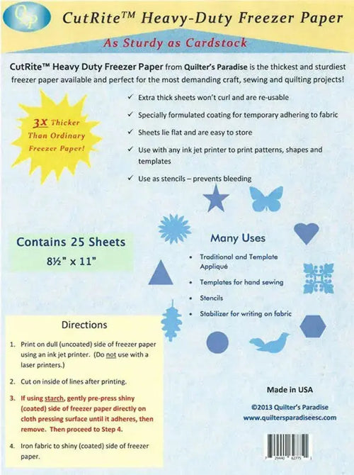 How to Use Cut Rite Heavy Duty Freezer Paper for Appliqué, Printing, a