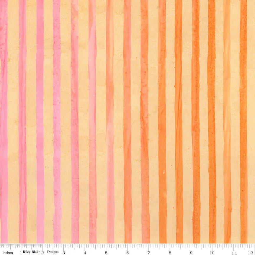 Working with Bold Linear Batiks: Cutting, Piecing, and Pairing Coral F