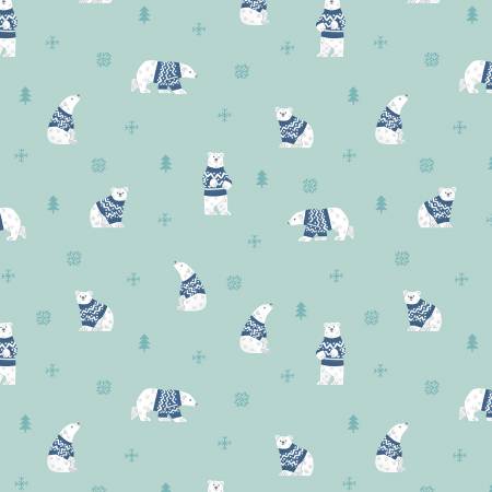 Riley Blake Northern Lights polar bear flannel