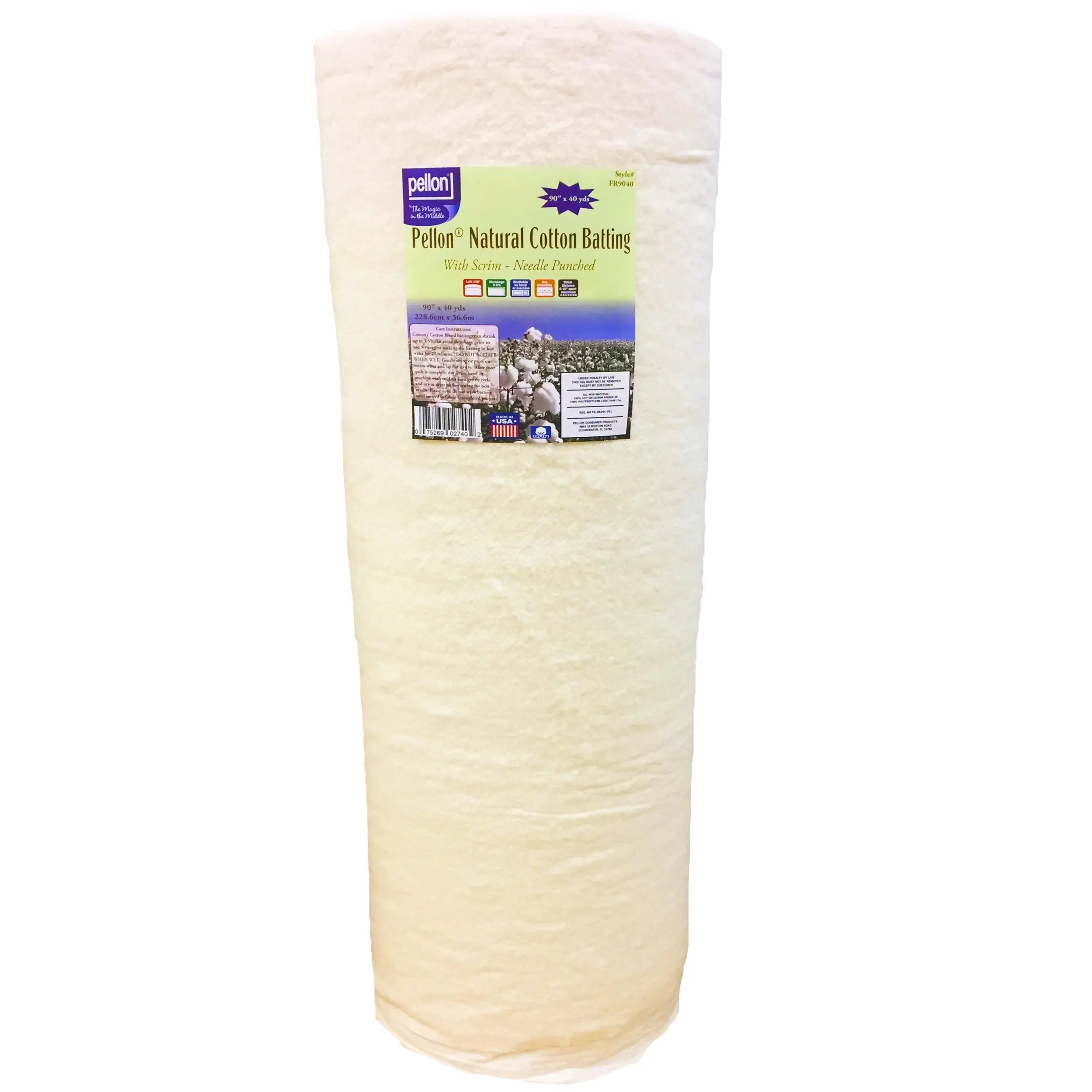 Pellon Natural Cotton Batting With Scrim 90 inch x 40 yards roll cotton batting production