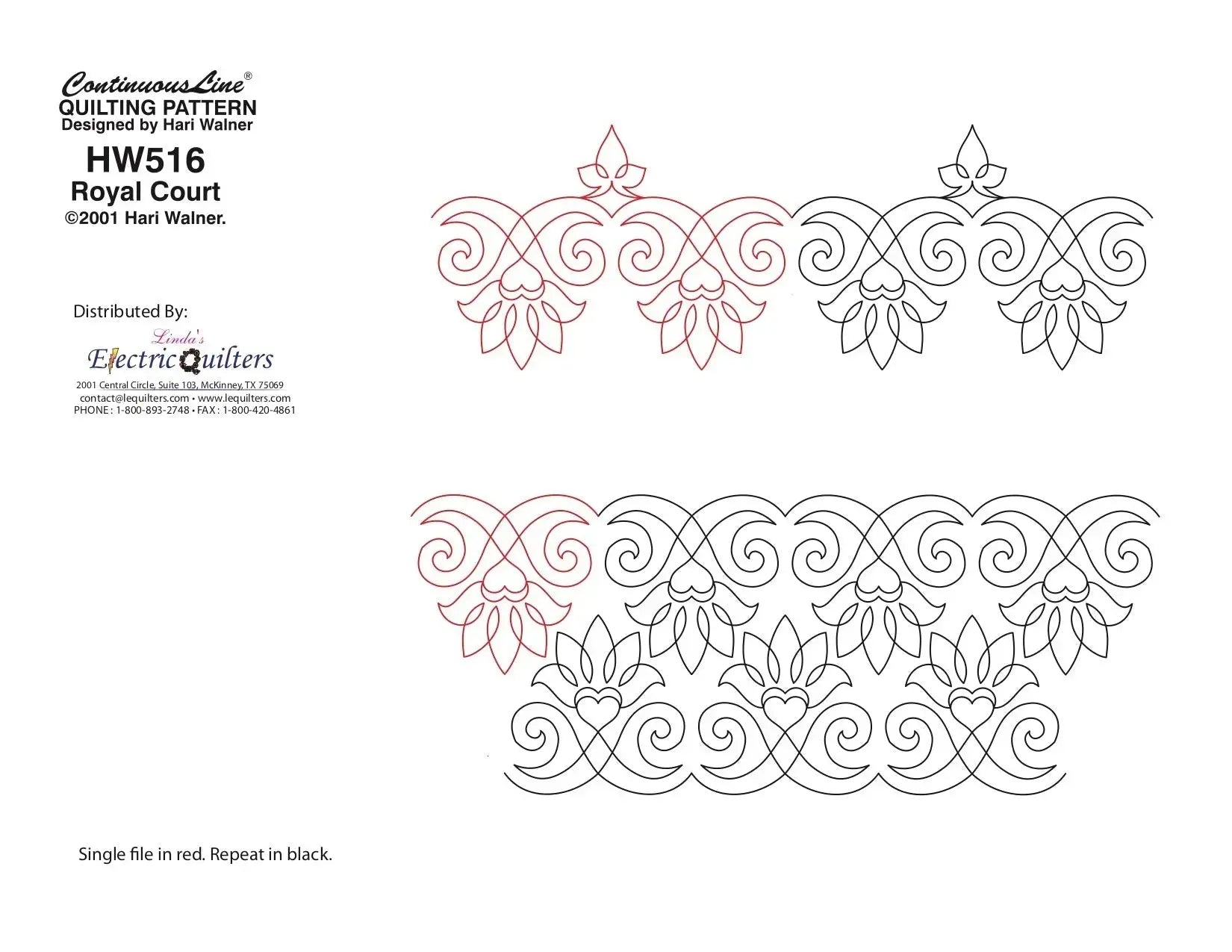 Royal Court: A Regal All-Over Pantograph in Two Row Heights