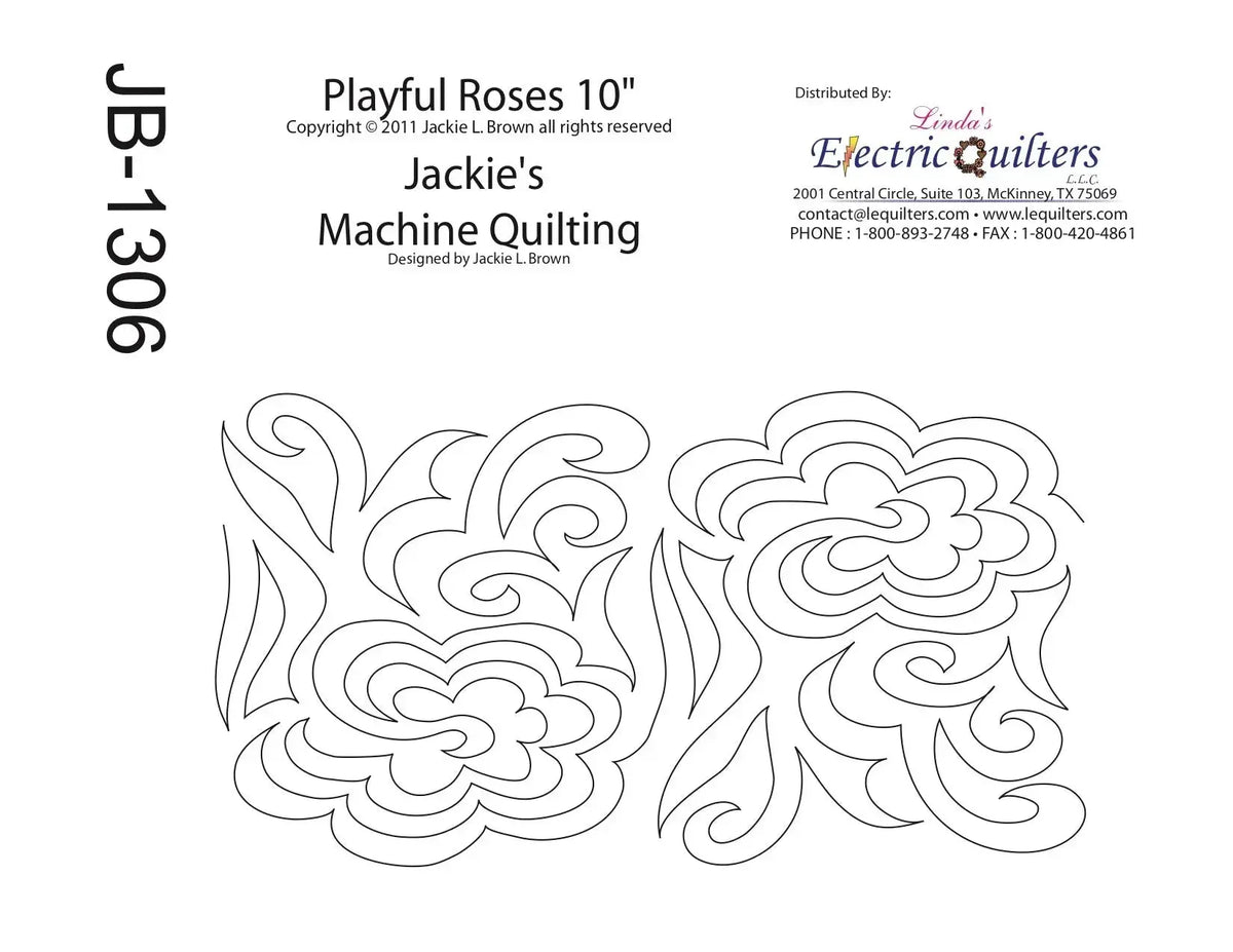 Playful Roses: A Romantic Floral Pantograph in 10-Inch and 12-Inch Rows