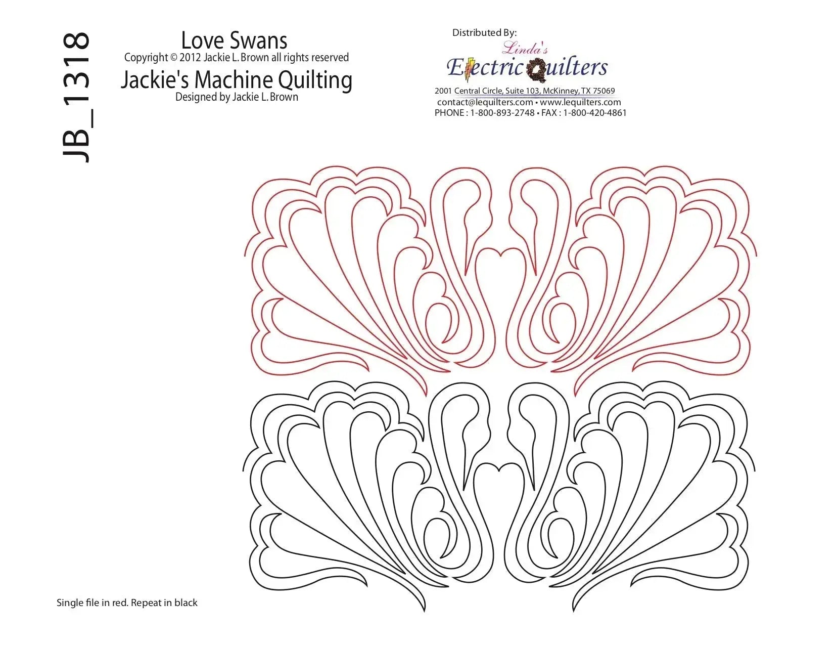 Love Swans: A Romantic Continuous-Line Pantograph for Elegant Quilts
