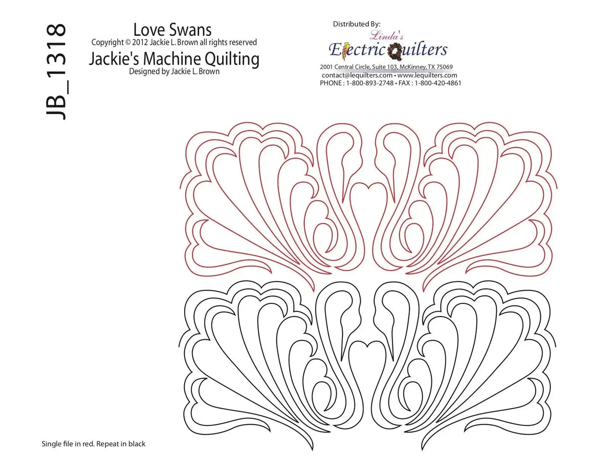 Love Swans: A Romantic Continuous-Line Pantograph for Elegant Quilts