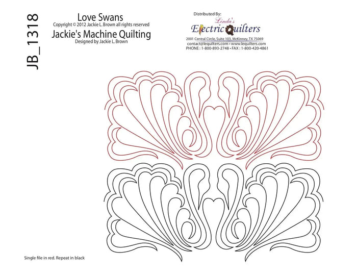 Love Swans: A Romantic Continuous-Line Pantograph for Elegant Quilts