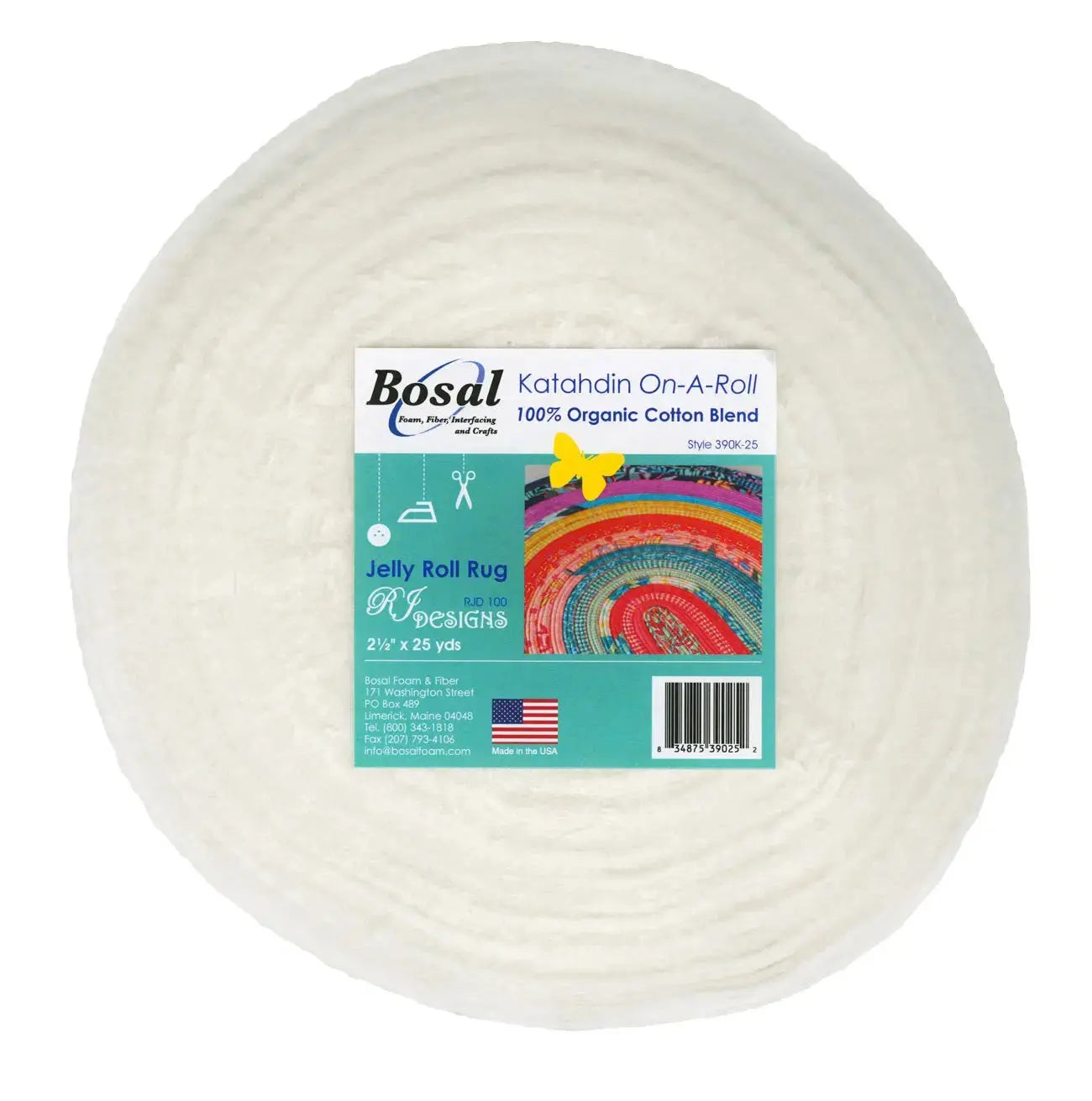 Katahdin Summer 3oz Cotton Batting 2.5 inch jelly roll strip 25 yards