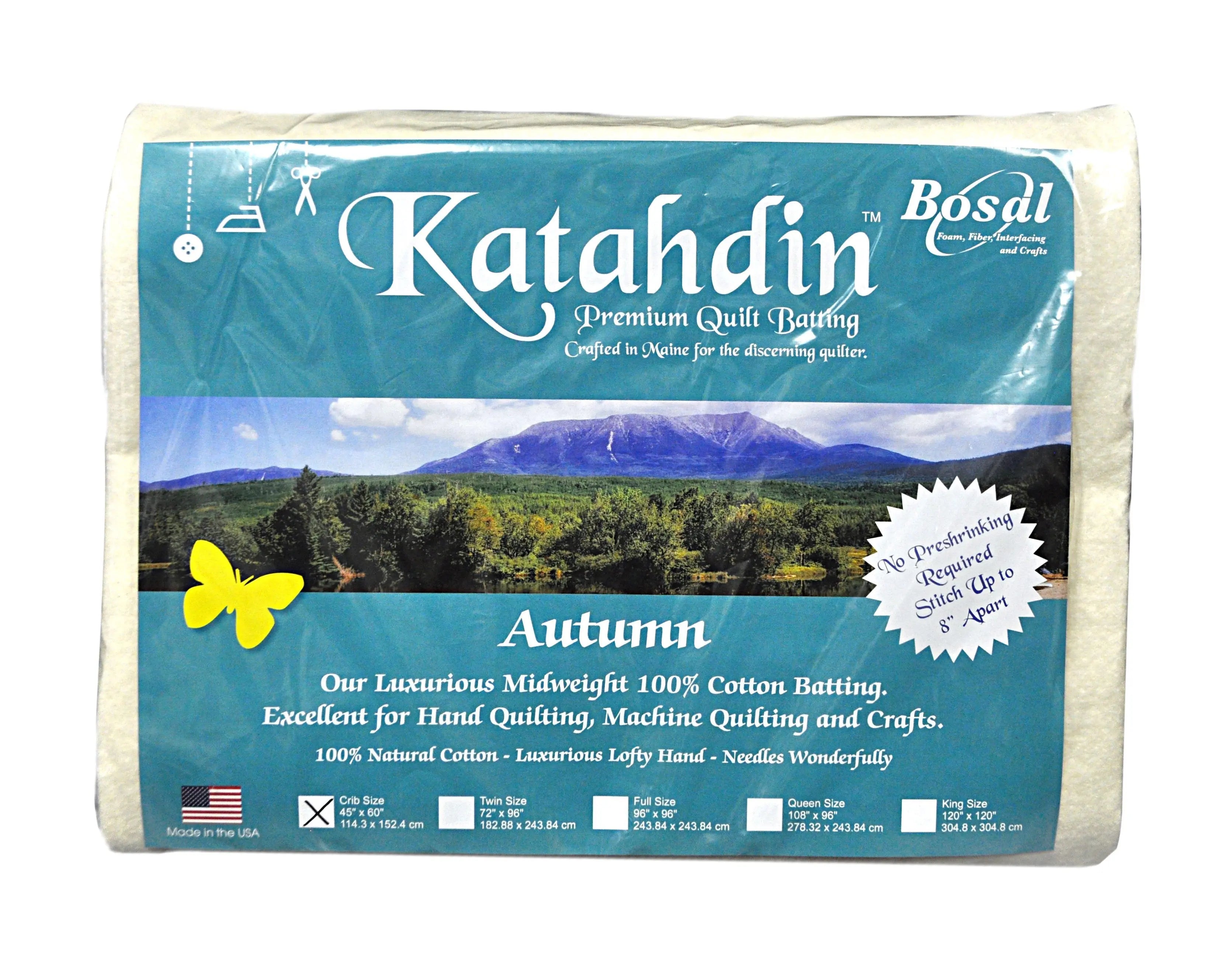 Katahdin Premium Cotton Autumn 4oz 45 x 60 inch batting baby small