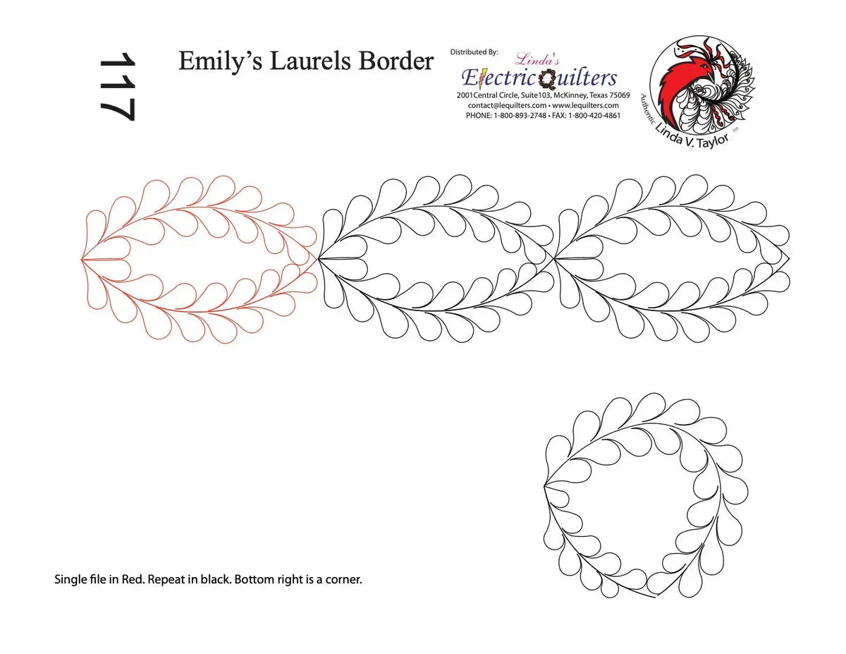 Emily's Laurels: A Classic Laurel Pantograph With Matching Blocks for Coordinated Quilting