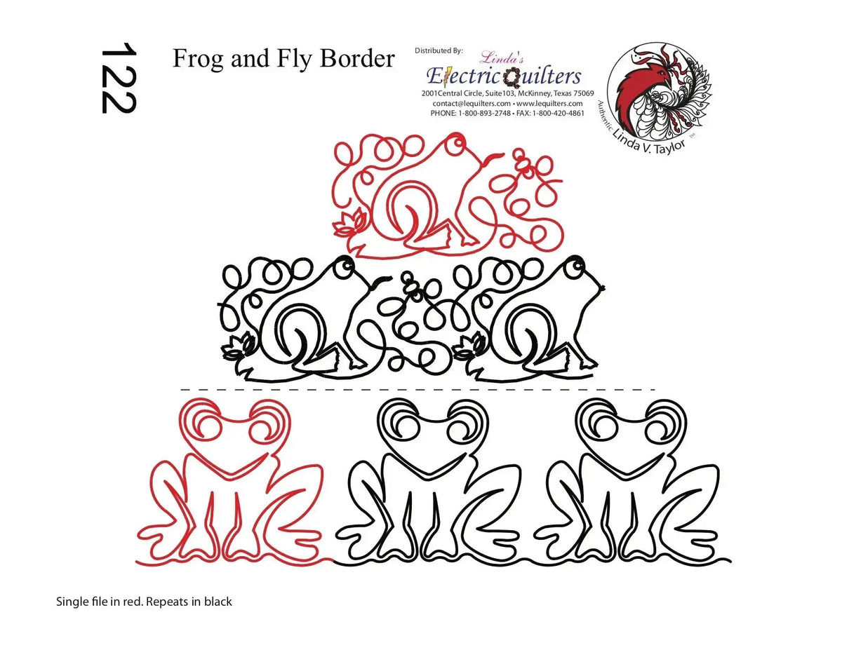 Frog and Fly: A Whimsical Animal Pantograph for Playful Quilts