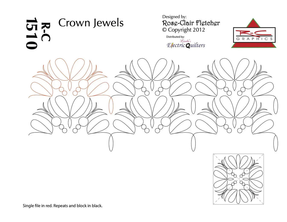 Crown Jewels: A Regal Pantograph and Block Combo for Elegant Quilts
