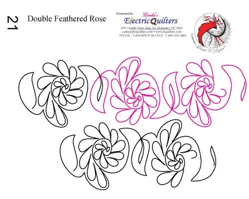 Double Feathered Rose: A Romantic Floral Pantograph for Elegant Edge-t