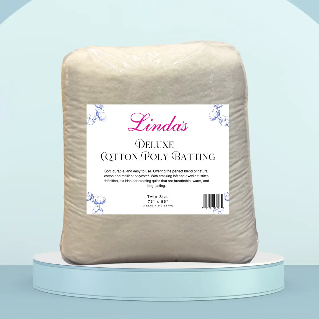 Linda's Deluxe Cotton Poly Blend Batting Twin Size 2 Yard Package made by Hobbs signature batting