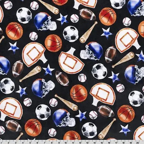 Game Day in Plush: Sewing with Multi Black Sports Digital Cuddle