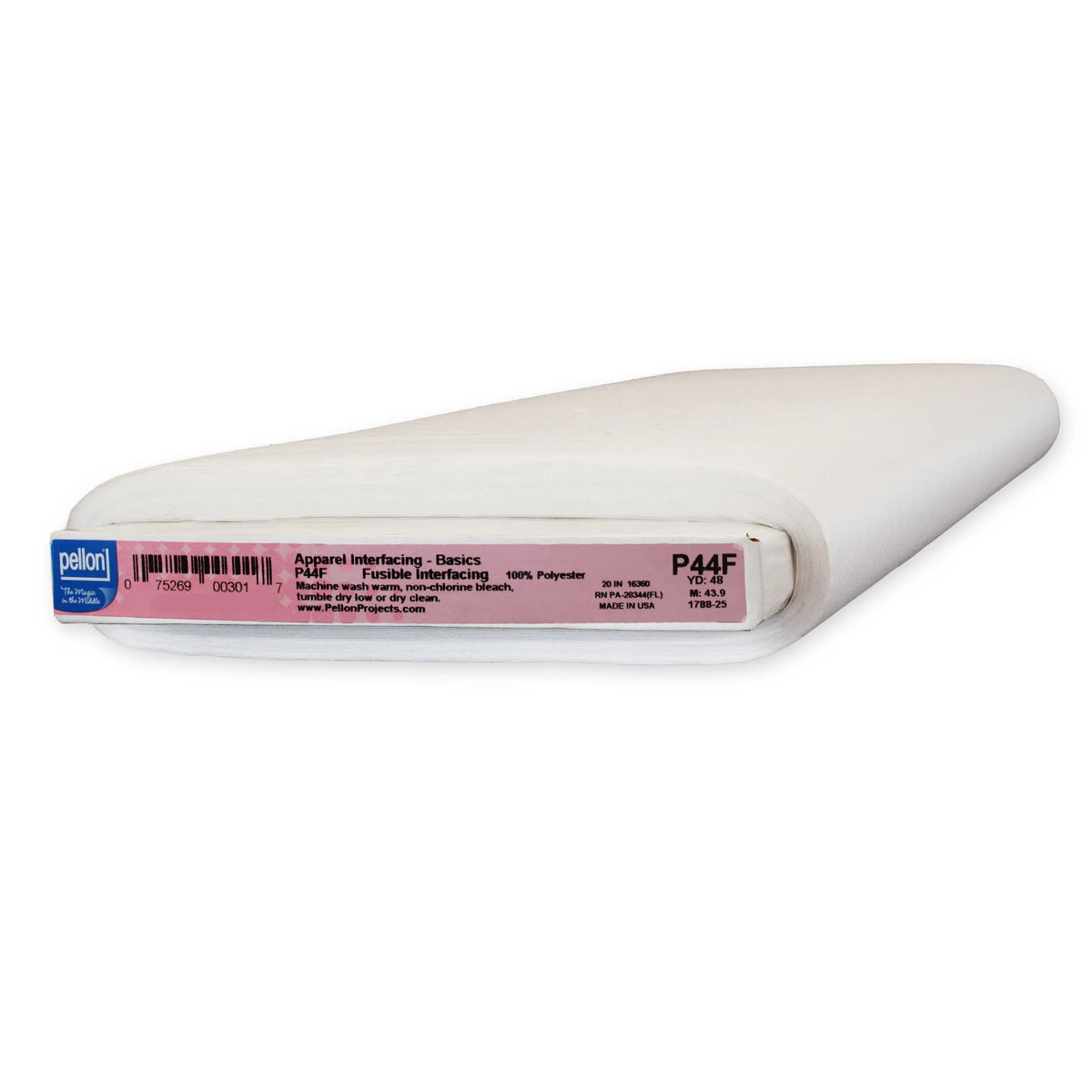 Pellon P44F Lightweight One-Sided Fusible Interfacing 20 x 48 yards Bolt. Color: White.