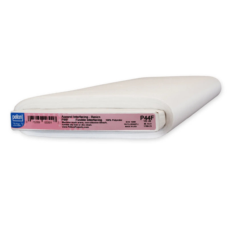 Pellon P44F Lightweight One-Sided Fusible Interfacing 20 x 48 yards Bolt. Color: White.