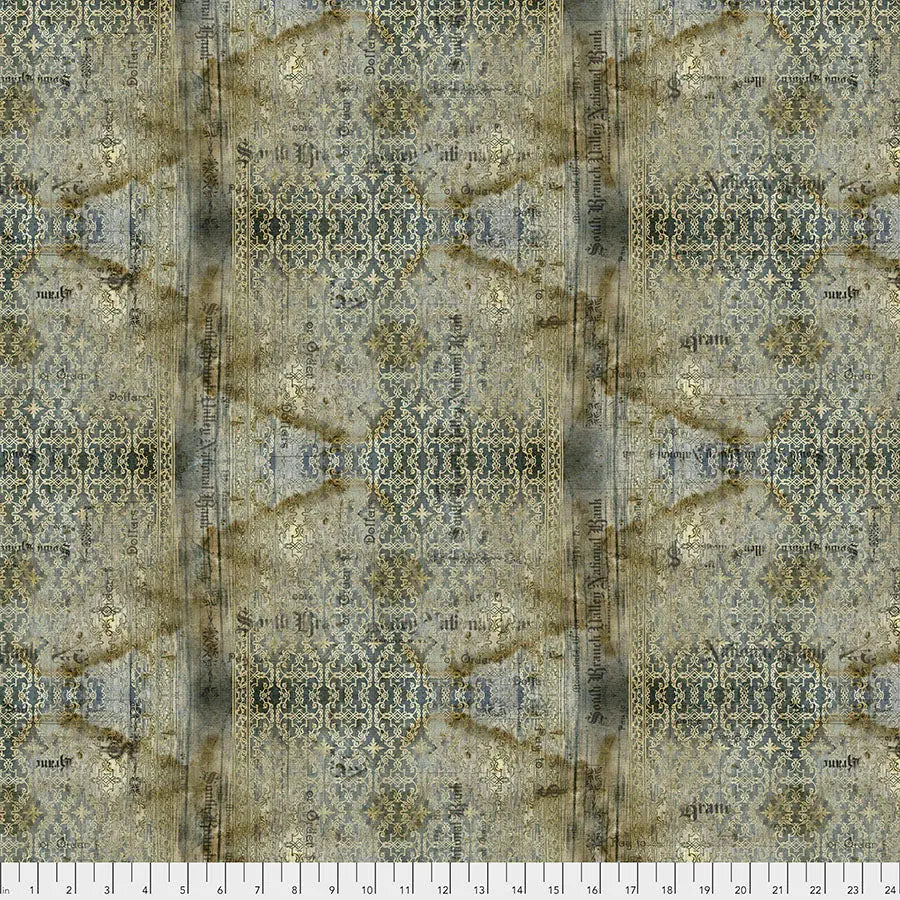 A Weathered Damask Placemat Set in Abandoned Stained Damask Neutral