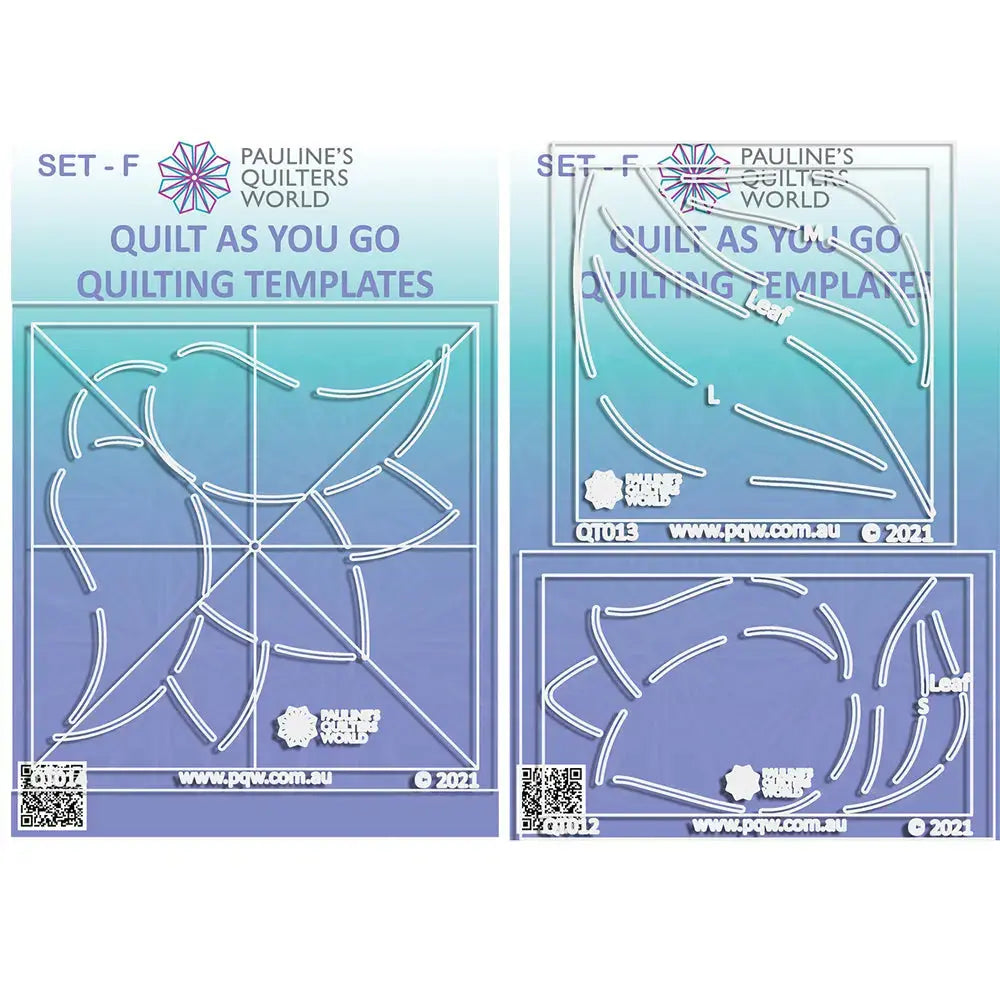 QAYG Quilting Templates Set F advanced shapes quilt as you go Paulines Quilters World