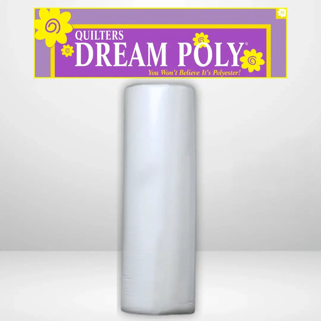 Quilters Dream Deluxe White Poly Batting Queen Roll 93 inch x 30 yards mid-weight white polyester queen