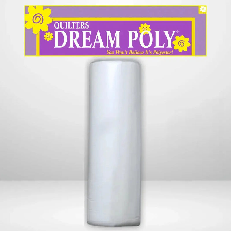 Quilters Dream Deluxe White Poly Batting Queen Roll 93 inch x 30 yards mid-weight white polyester queen
