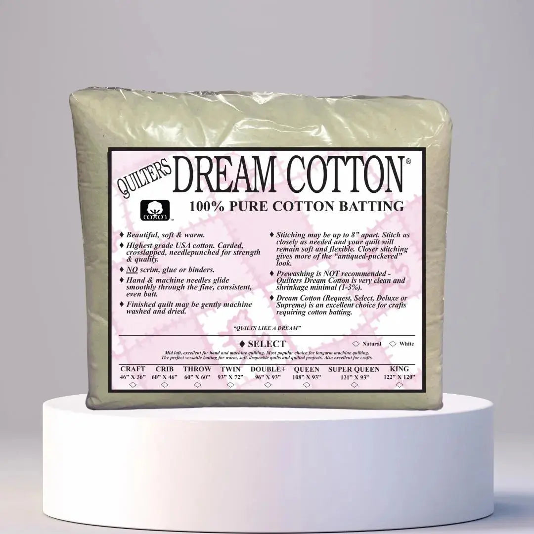 Quilters Dream Select Natural Cotton Batting package pre-cut premium natural cotton all sizes