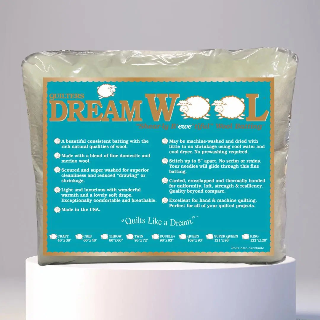 Quilters Dream Wool Batting package pre-cut all sizes premium scoured wool
