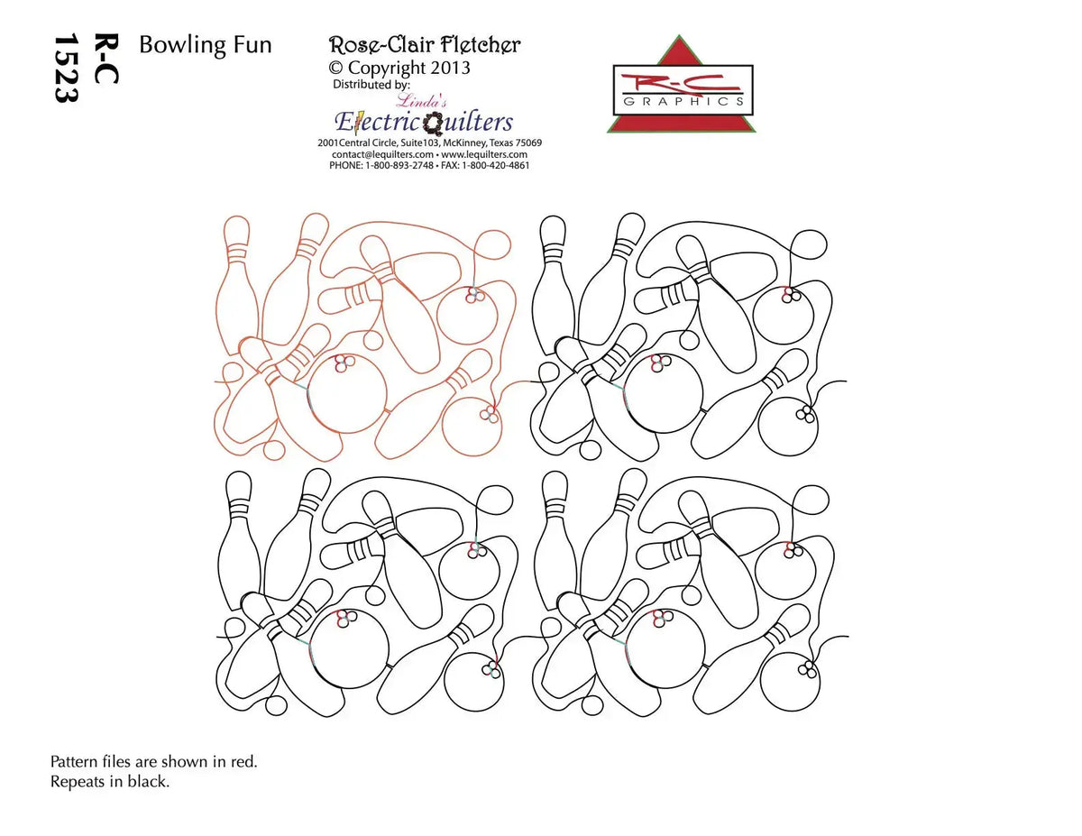 Bowling Fun: A Playful Pantograph for Bowler and Novelty Quilts