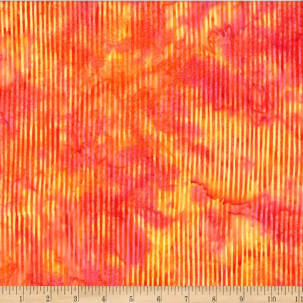 A Fall Weekend Table Runner in Bali Batik Skinny Stripes Pumpkin