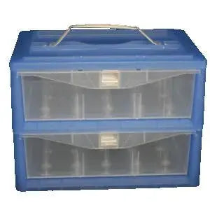 RNK 2 Drawer 30 Cone storage box with handle Blue thread organization cone storage quilting