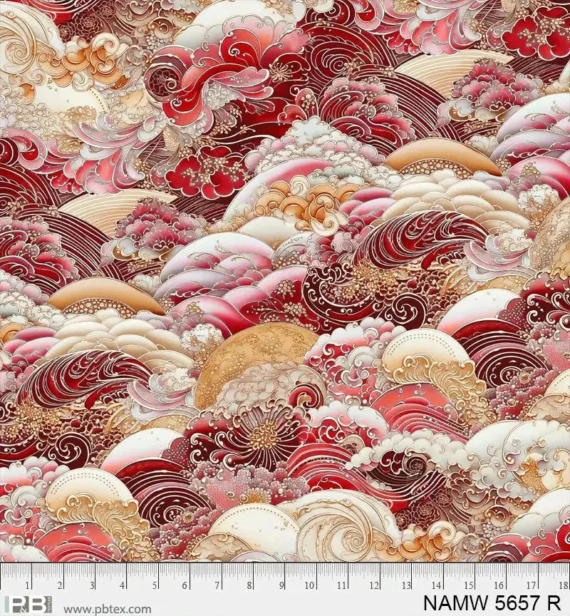 Red Waves, No Seams: Planning a Directional Ocean Print as a Quilt Bac
