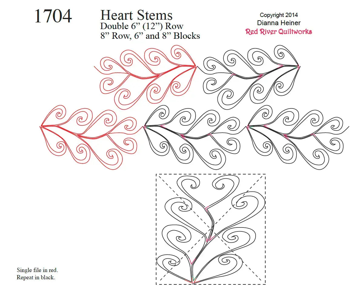 Heart Stems Combo: A Romantic All-Over Pantograph with Matching Blocks