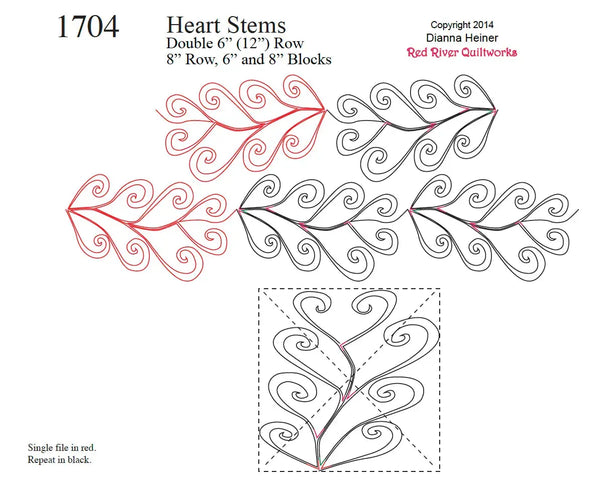 Heart Stems Combo: A Romantic All-Over Pantograph with Matching Blocks