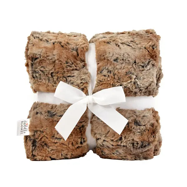 A Gentle Nursery Receiving Blanket in Amber Wild Rabbit Cuddle