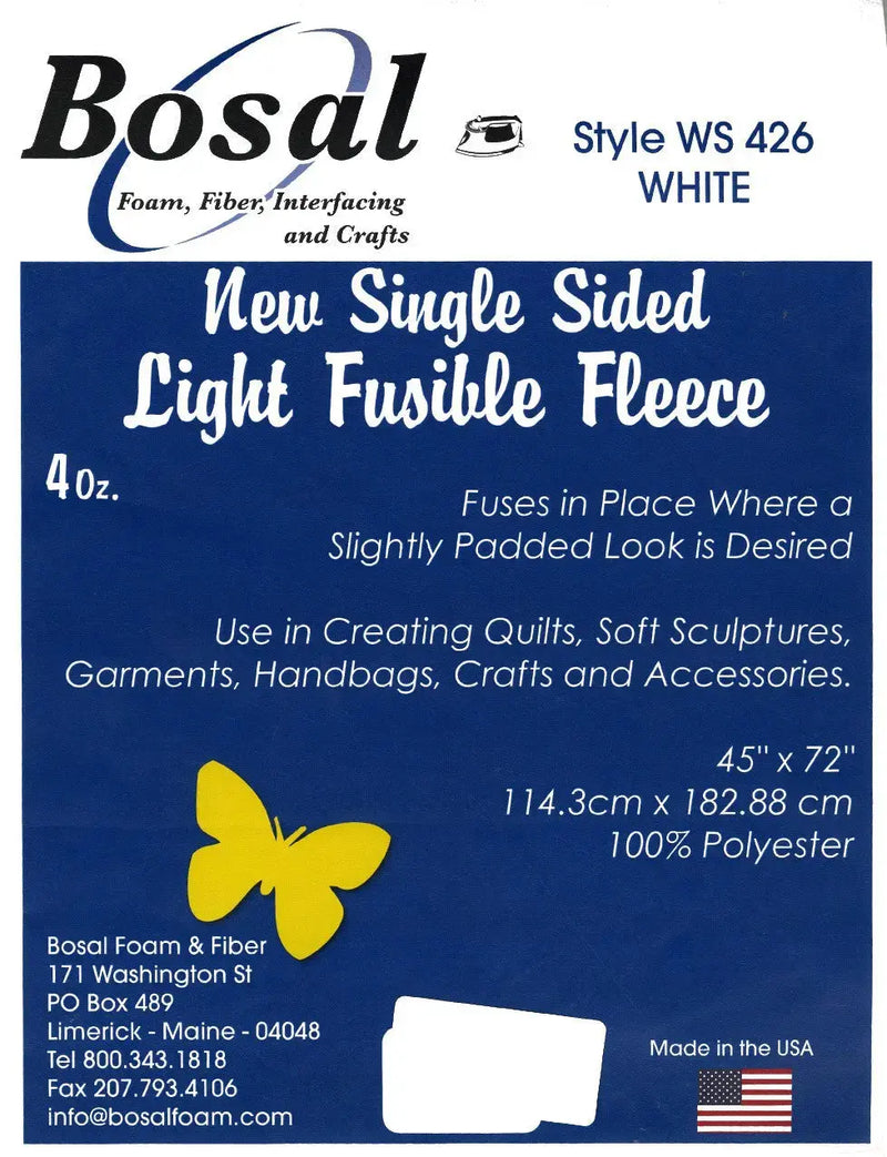 Single Sided Light Fusible Fleece 45 x 72 inch iron on bags crafts