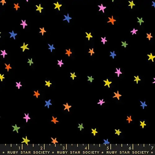 Starry in Vivid Rainbow: A Playful Star Print for Modern Quilts and St