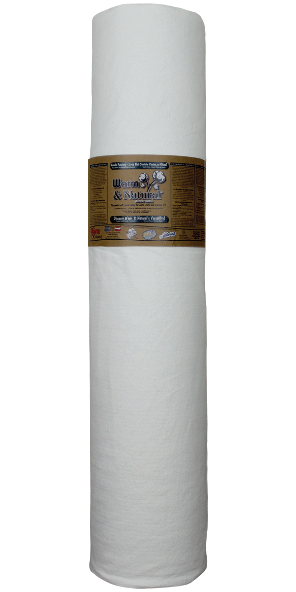 Warm and Natural 124 inch x 30 yard cotton batting extra wide king size unbleached needle punched