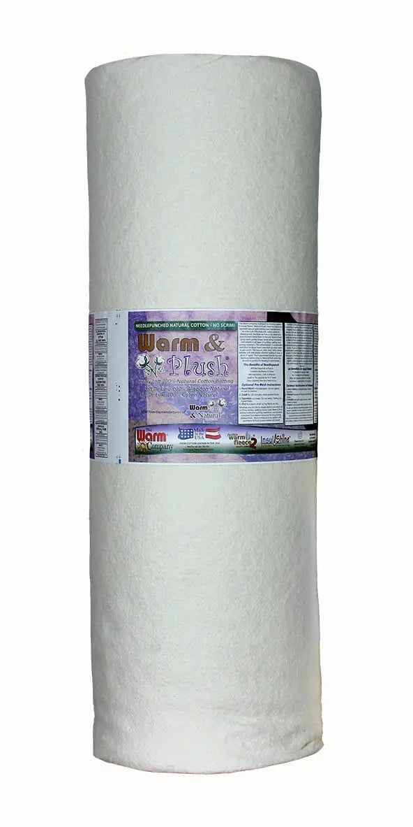 Warm and Plush 90 inch x 25 yard cotton batting warmest natural batting no scrim extra soft