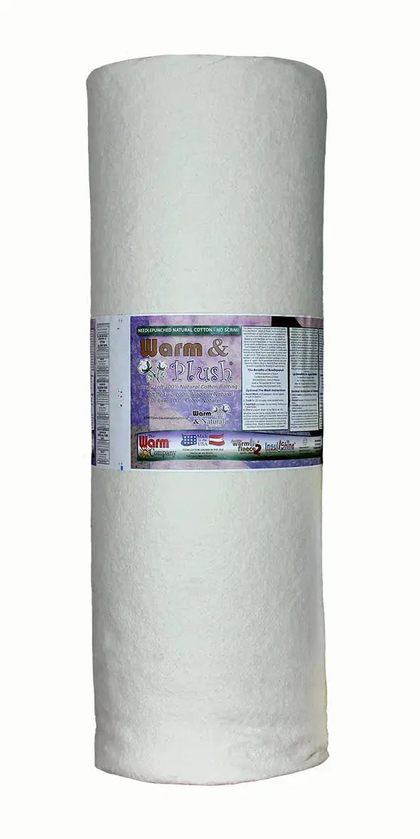 Warm and Plush 90 inch x 25 yard cotton batting warmest natural batting no scrim extra soft