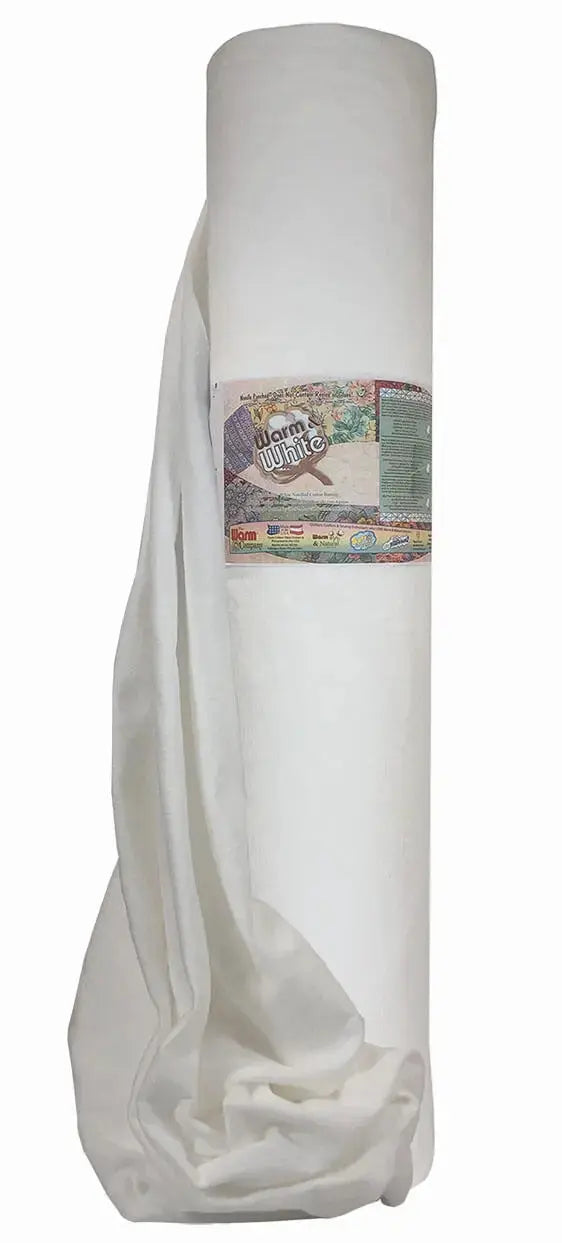 Warm and White 124 inch x 30 yard cotton batting extra wide king size white cotton quilt batting