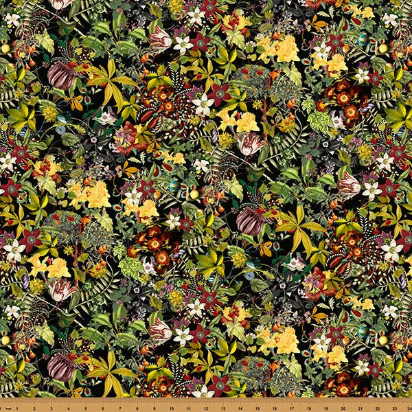 A Handy Zip Pouch in Black Floral Mousing Around