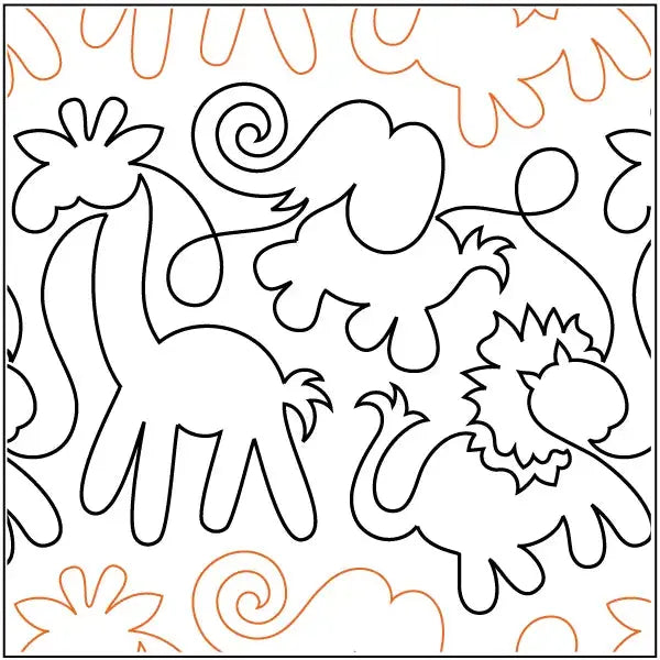 Animal Crackers Pantograph: A Playful Animal All-Over for Children's Quilts in a 9.5-Inch Row