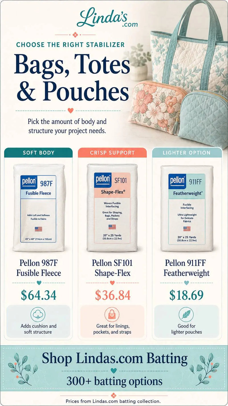 Choose the Right Batting: Bags, Totes & Pouches – Morning with Corey