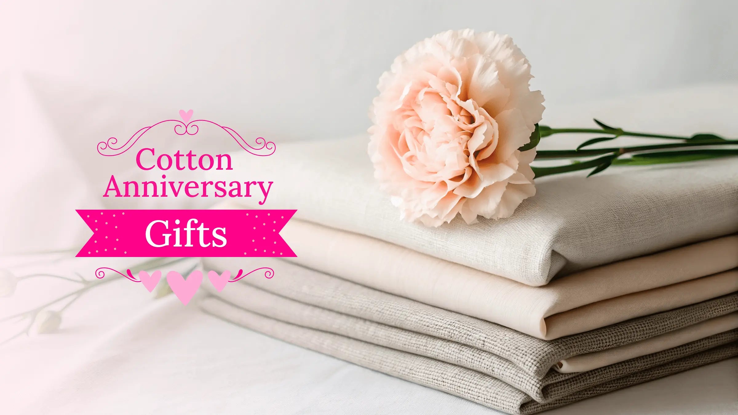 Soft cotton textiles arranged in a calm, neutral setting