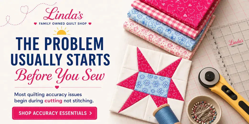 Why Quilt Blocks Don't Line Up Perfectly – Morning with Corey tip graphic: the alignment problem that starts before you sew
