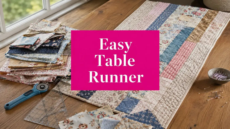 Easy table runner pattern for beginners: strip piecing, quilting, and binding steps – Linda's Electric Quilters