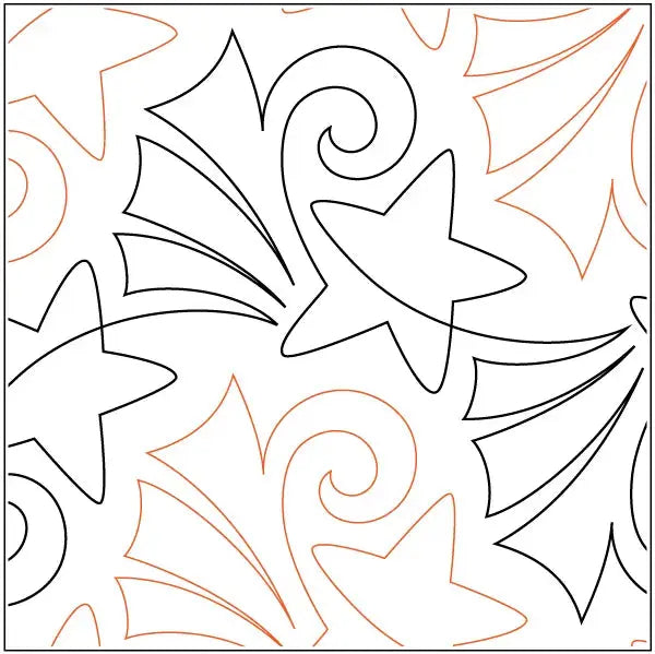 Fireworks Pantograph: Bursting, Celebratory Texture in a 9.75-Inch Row