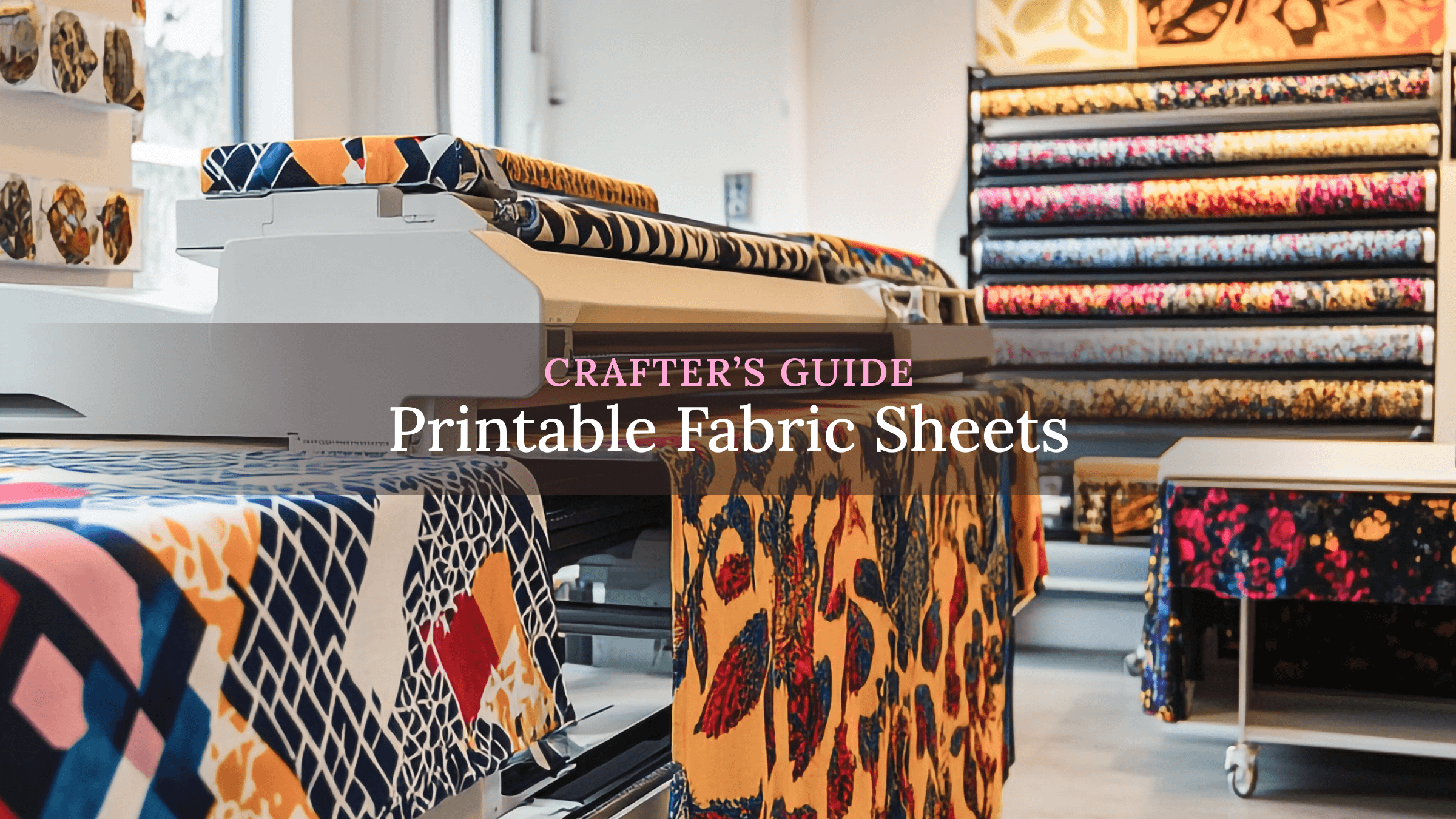 printable fabric sheet with photo design coming out of inkjet printer