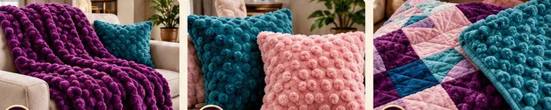 Shannon Cuddle minky throw, pillows and quilt back