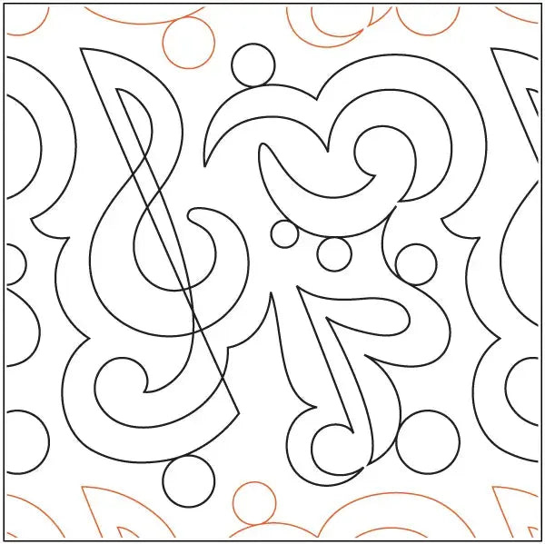 Symphony: A Rhythmic 10-Inch All-Over Pantograph for Music-Loving Quil