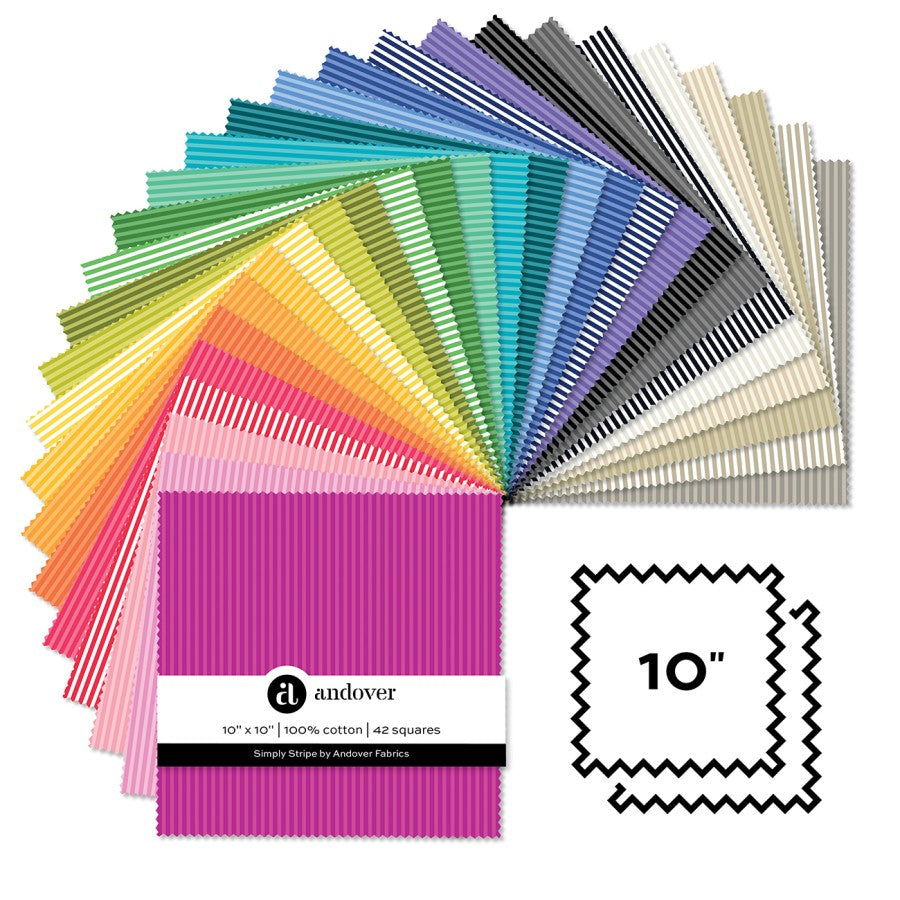 Simply Stripe 10 Inch Square 42 Cuts Each
